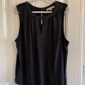 Loft Black Keyhole Blouse